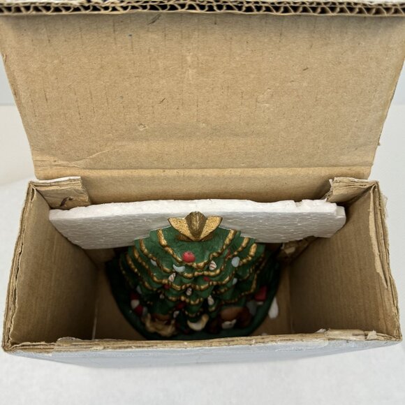 Vintage Lillian Vernon Christmas Tree Doorstop #751C Cast Iron Painted Toys 7.5" - Picture 14 of 14